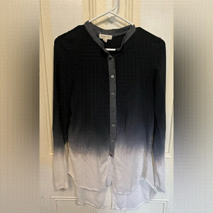 Moon & Sky Boho Long Sleeve Ombré Button Down Shirt Small